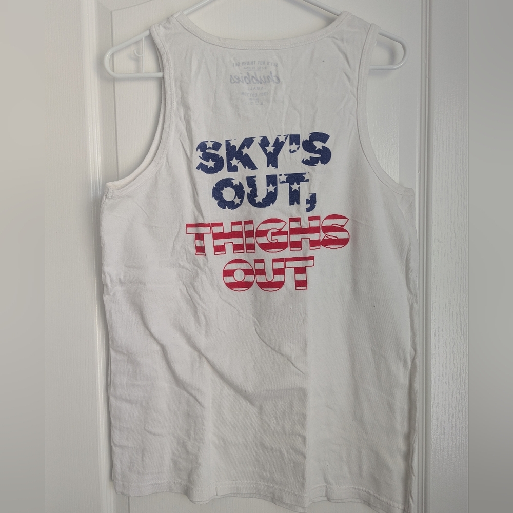 Chubbies Mens Tank Top Size Small Patriotic Design Sky's Out Thighs Out